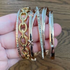 INC Rose Gold and Silver Bangle Set